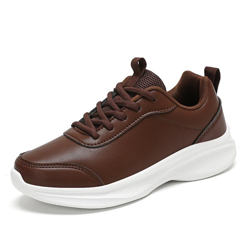 Microfiber Leather Shoes Pure Black Lightweight Sports Shoes Low-top Couple Shoes Large Size Casual Walking Running Shoes