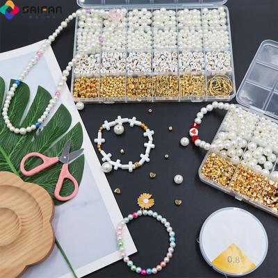 Imitation Pearl DIY Bead Set Beading Bracelet Accessories Material Kit Making Pearl Bracelets Accessories Garment Beads