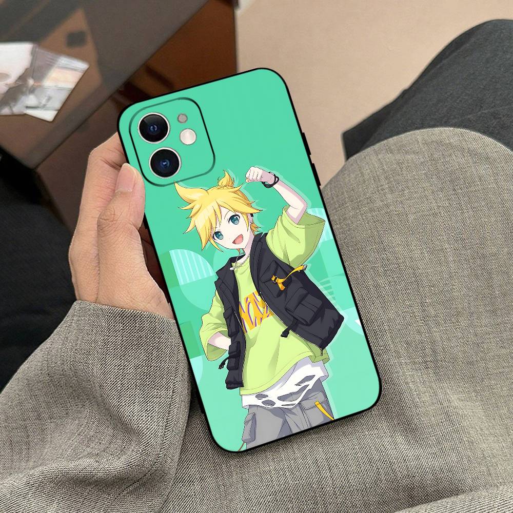 J-KagamineS Rin Len Handyhülle Schwarze Handyhülle Für IPhone 17/16/15/13/14 Pro Max/ 11Plus/X/Xr/Xs Max 13mini