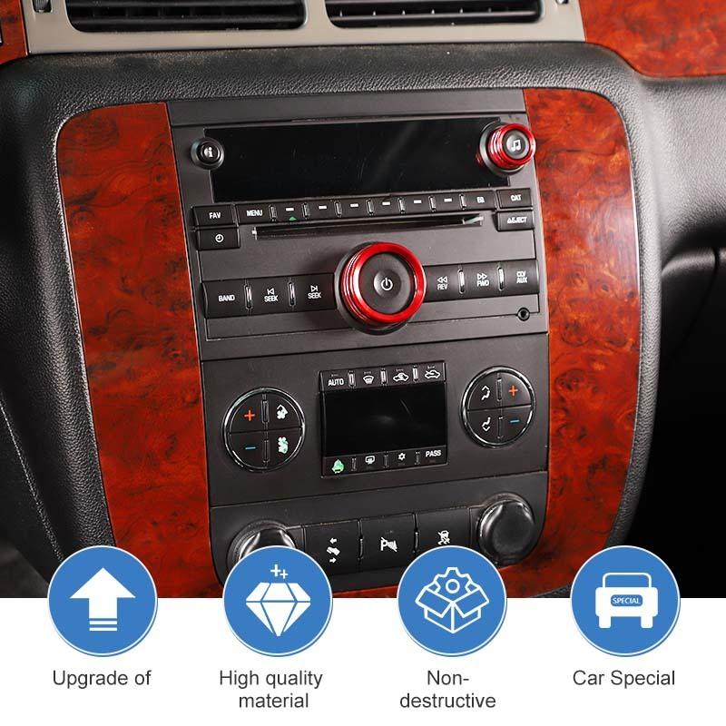 Aluminum Alloy  Central Control Knob Decorative Ring Cover For Chevy Silverado/Tahoe For Suburban/ Avalanche/GMC-YUKON 2007-2013