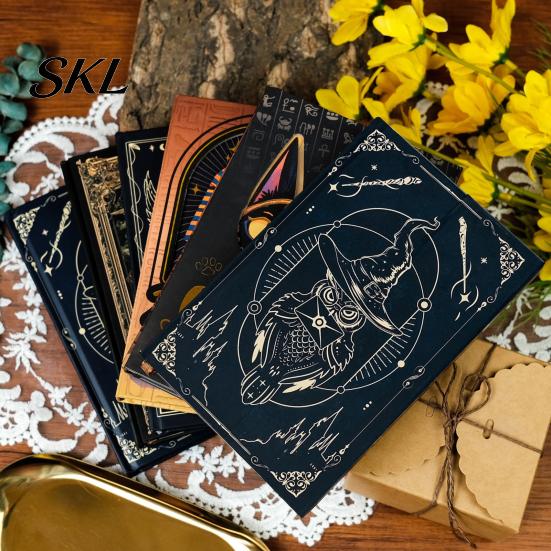 Sticker Storage Notebook Lined Journal for Women Men, Gothic Mystical Hardcover A5 Ruled Personalized Notebook, Daily Office School, Writing,
