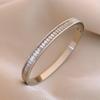 Stainless Steel Geometric Zircon Buckle Bangle - Elegantly Stylish Bracelet for Women