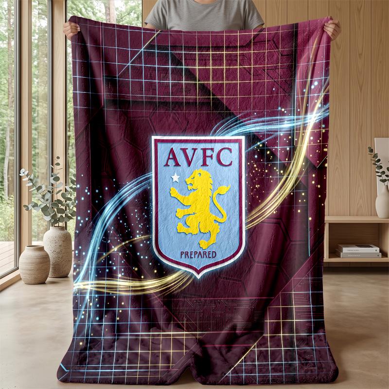 Coperta in Flanella con Stampa Aston Villa, Morbida Calda Leggera Coperta da Divano Letto Campeggio