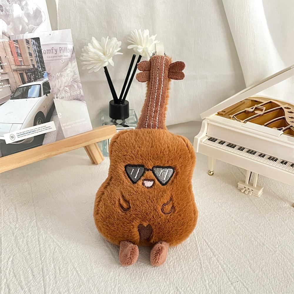 

Musical Instrument Guitar Plush Doll Pendant Cartoon Guitar Plush Keychain Door Key style A