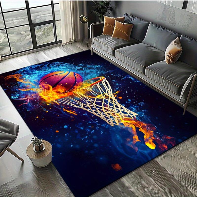 Basketball Dunk Velvet Rug, Ultra Soft