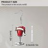 2D Flat Acrylic Christmas Wine Glass Christmas Hat Pendant Earrings Women's New Year Jewelry Holiday Party Decorations