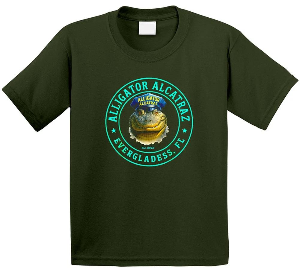 Alligator Alcatraz Everglades Fl Funny Ice Detention Swamp Olive Drab Shirt Tren XL
