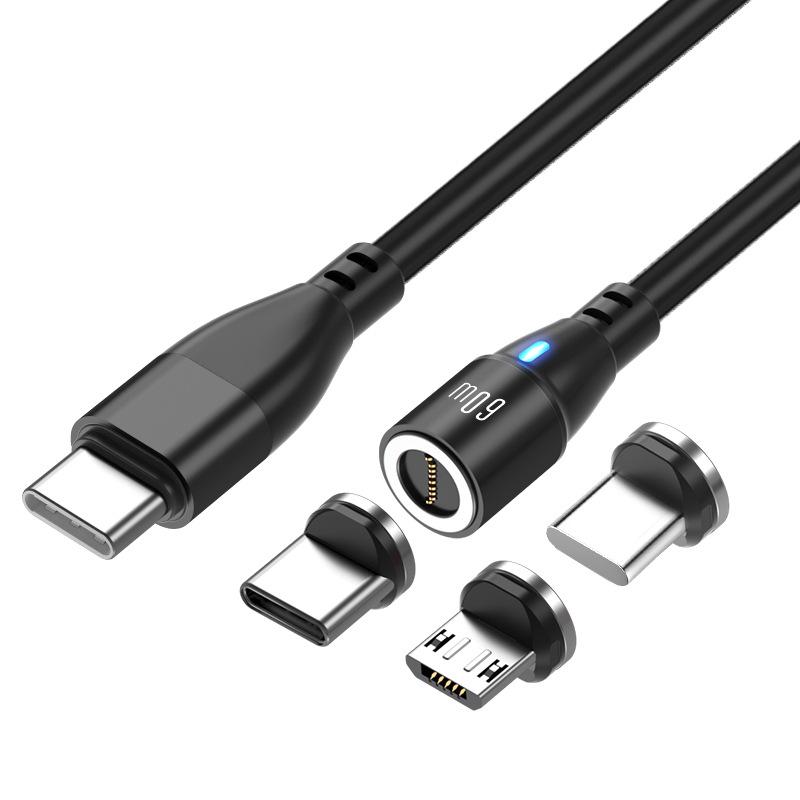 3-in-1 Magnetisches Ladekabel, 60W Schnelllade- & Datenübertragungsfähig