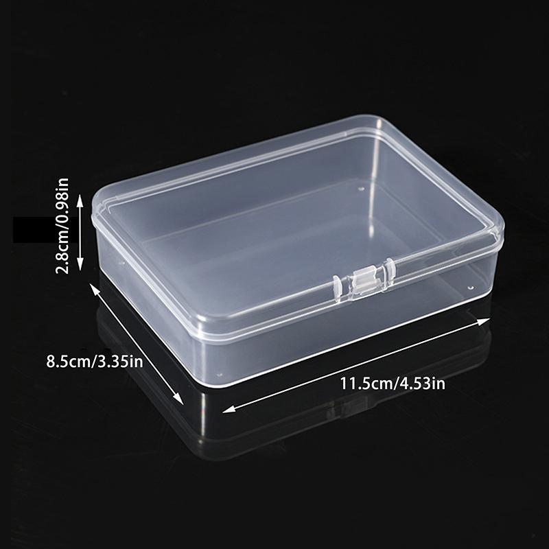 

10 шт. Прямоугольная прозрачная пластиковая коробка Коробка для хранения ювелирных изделий, карточек, канцелярских товаров, мелких предметов