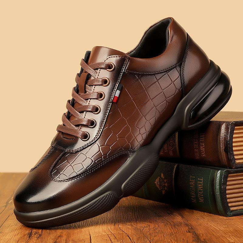High Quality Fashion Casual Sneakers for Men Autumn New Designer Leather Shoes Male Solid Color Platform Sports Shoes Man