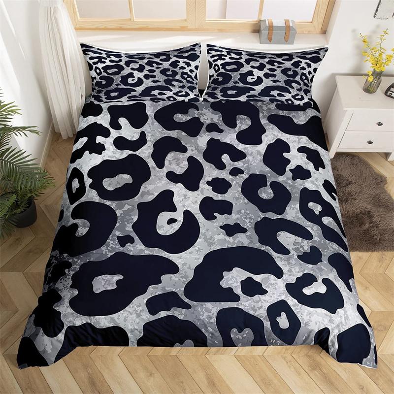 Leopard Cheetah Comforter Cover Twin Zebra Snake Giraffe Animal Skin Print Duvet Cover Abstract Geometric Patchwork Bedding Set