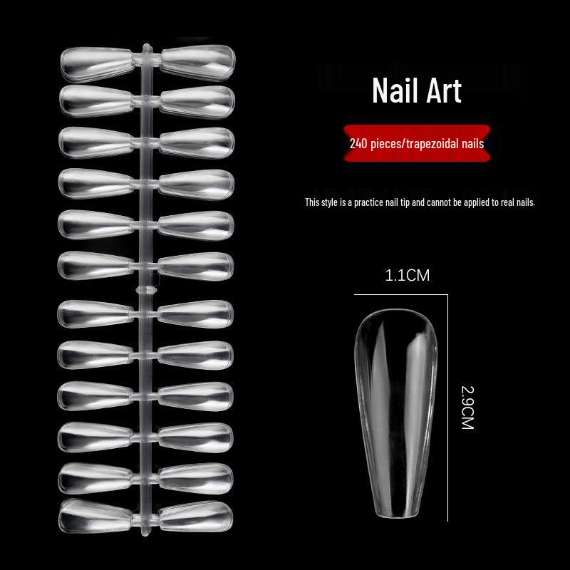 240-Piece Transparent Trapezoid Nail Art Display Board with Long Water Drop Sample Tips