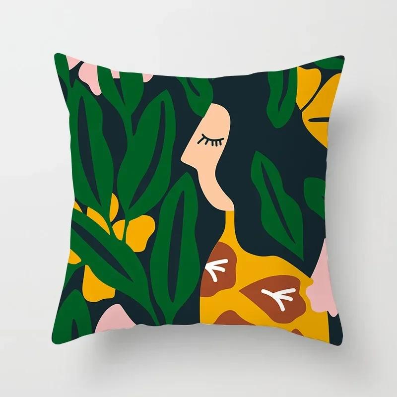 

Home Sofa Bedside Car Office Cushion Cover Cute Cartoon Couple Head Hug Pillow Cover 66x66cm красный