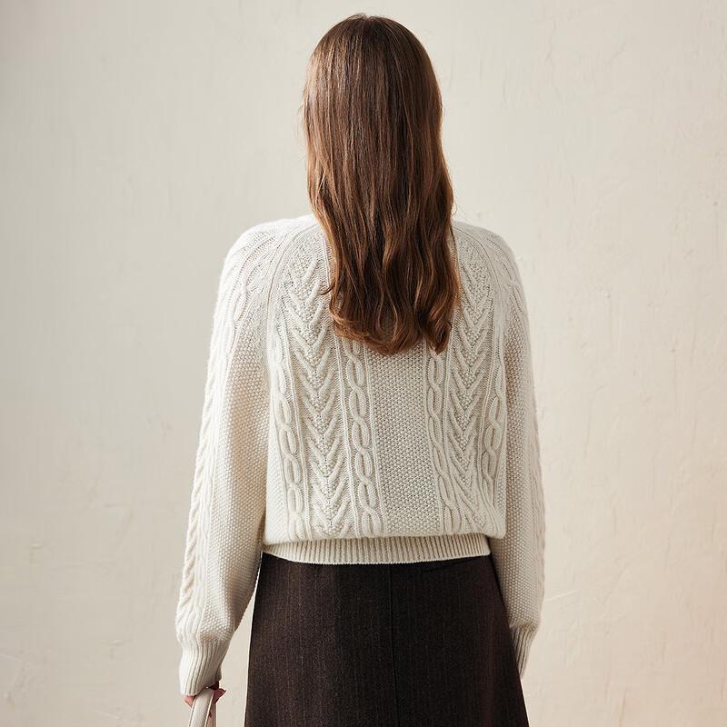 Women's Round Neck Thickened Wool Cardigan