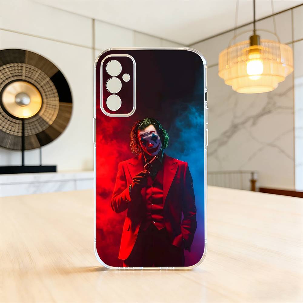 

Movie Joker Clown Phone Case For SamsungA10,12,20,21S,30,31,40,50,51,52,70,71 Transparent Cover Samsung a70