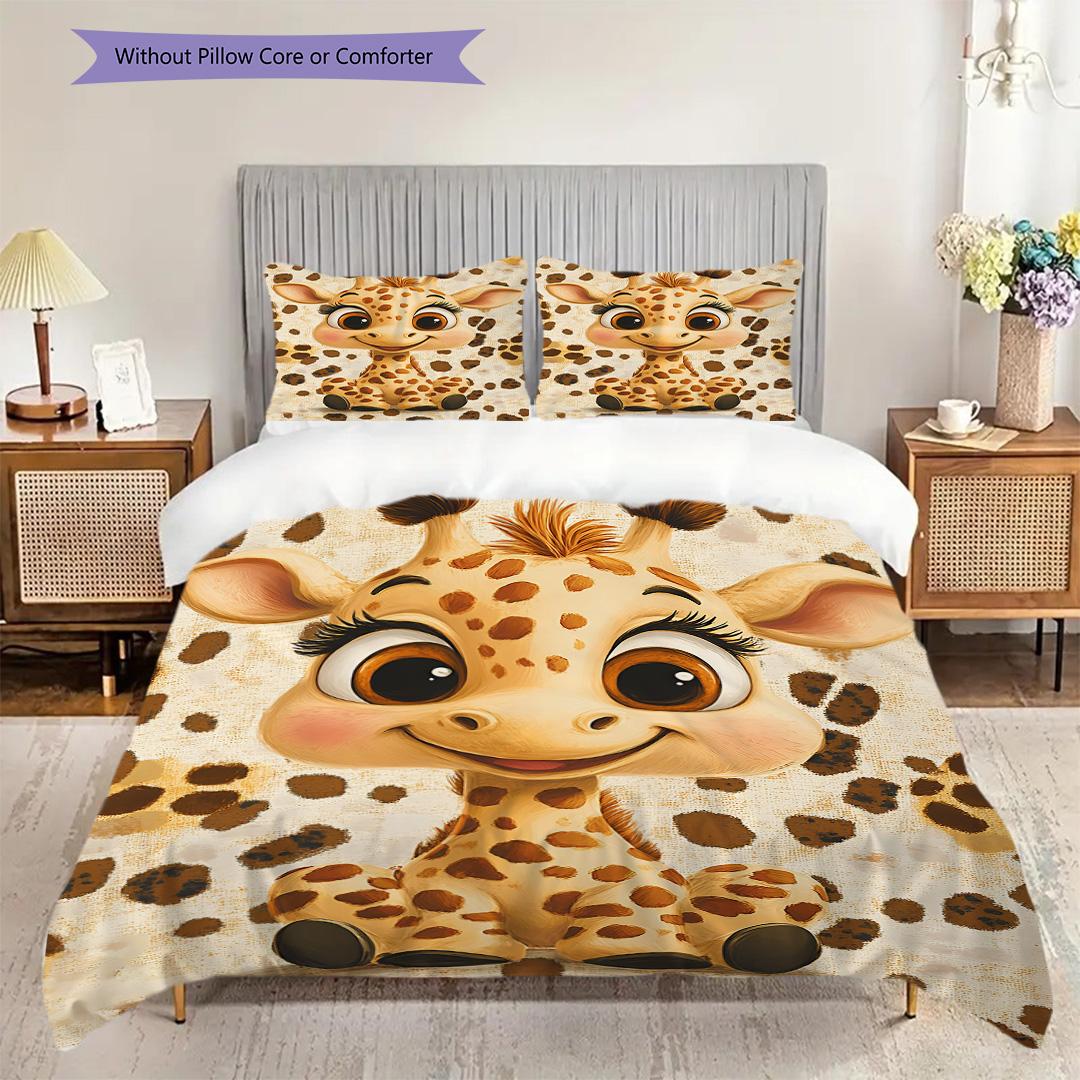 

Постільна білизна з візерунком жирафа Комплект ковдри Наволочка Домашній декор Подарунок на день народження (1 * підковдра + 2 * наволочка, без наповнювача) 260x240cm