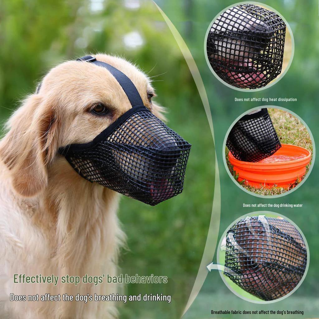 Dog Muzzle for Anti-Eating, Anti-Biting, and Barking - Suitable for Border Collie, Golden Retriever, Labrador (Large Size).