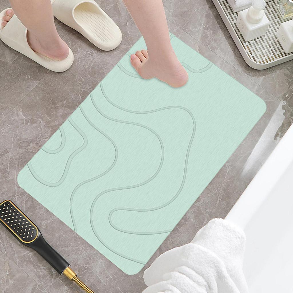 Absorbent Stone Bath Mat Quick-Drying Non-Slip Shower Mat, Super Absorbent Washable Door Rug for Bathroom, Entryway, Kitchen