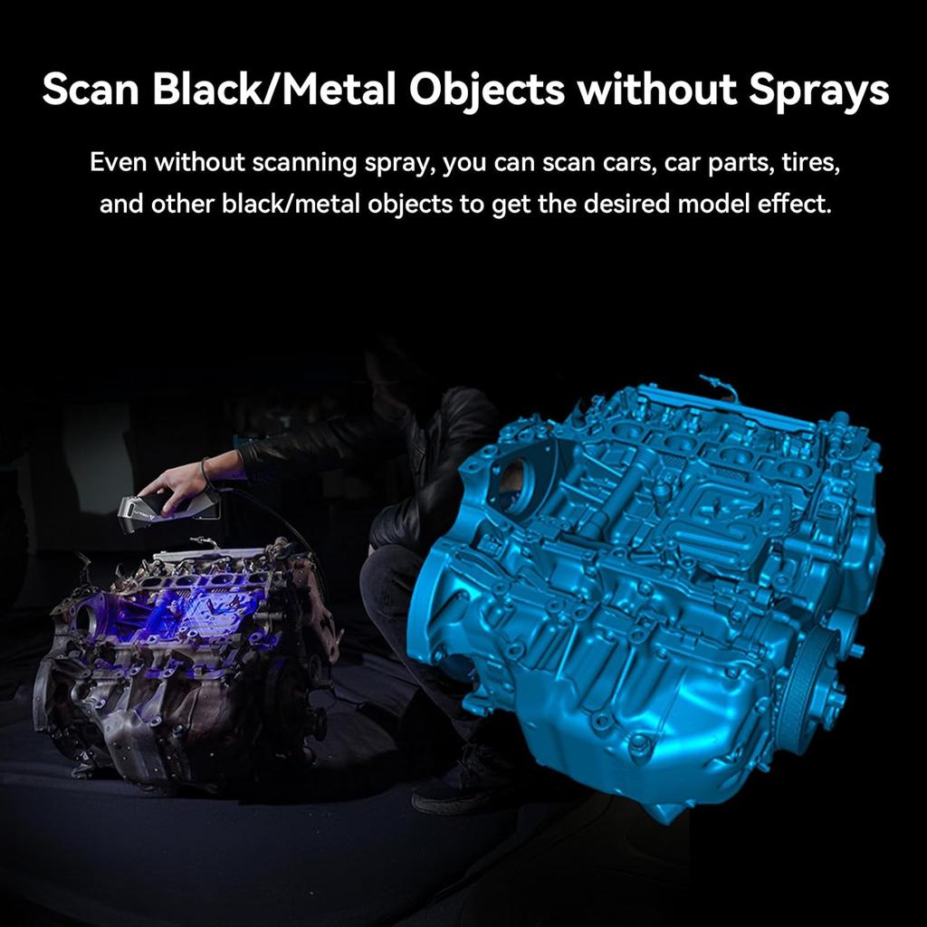 Creality CR-Scan Raptor 3D Scanner, 60fps Blue Laser and NIR, 0.02mm Accuracy, 24-bit Color