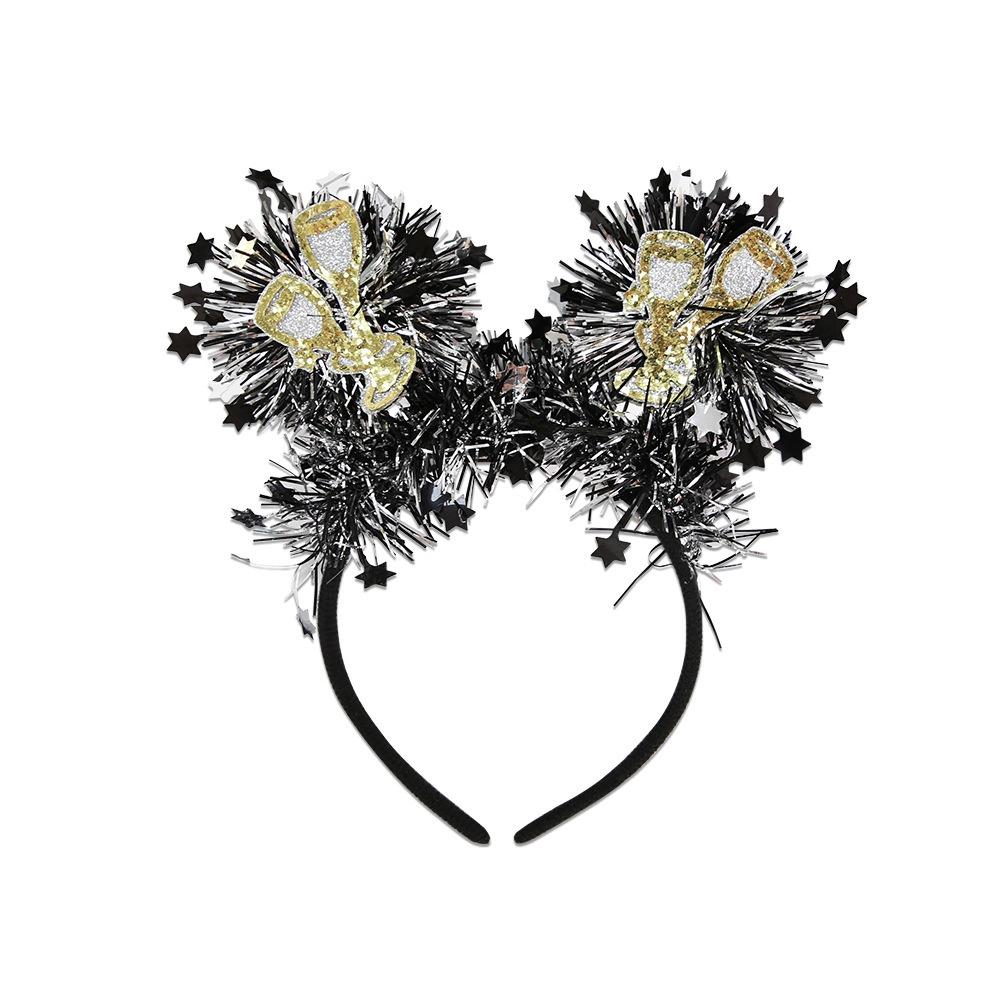 Black Gold 2025 New Year Headbands Wear-resistant Cosplay Headbands  Costume Party Accessories