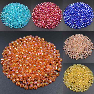 200 Pz Acrilico Perline A Mano Trasparente Sinfonia Perline Fai Da Te Materiale AB Perline Tonde Perline di Colore Accessori 6/8mm