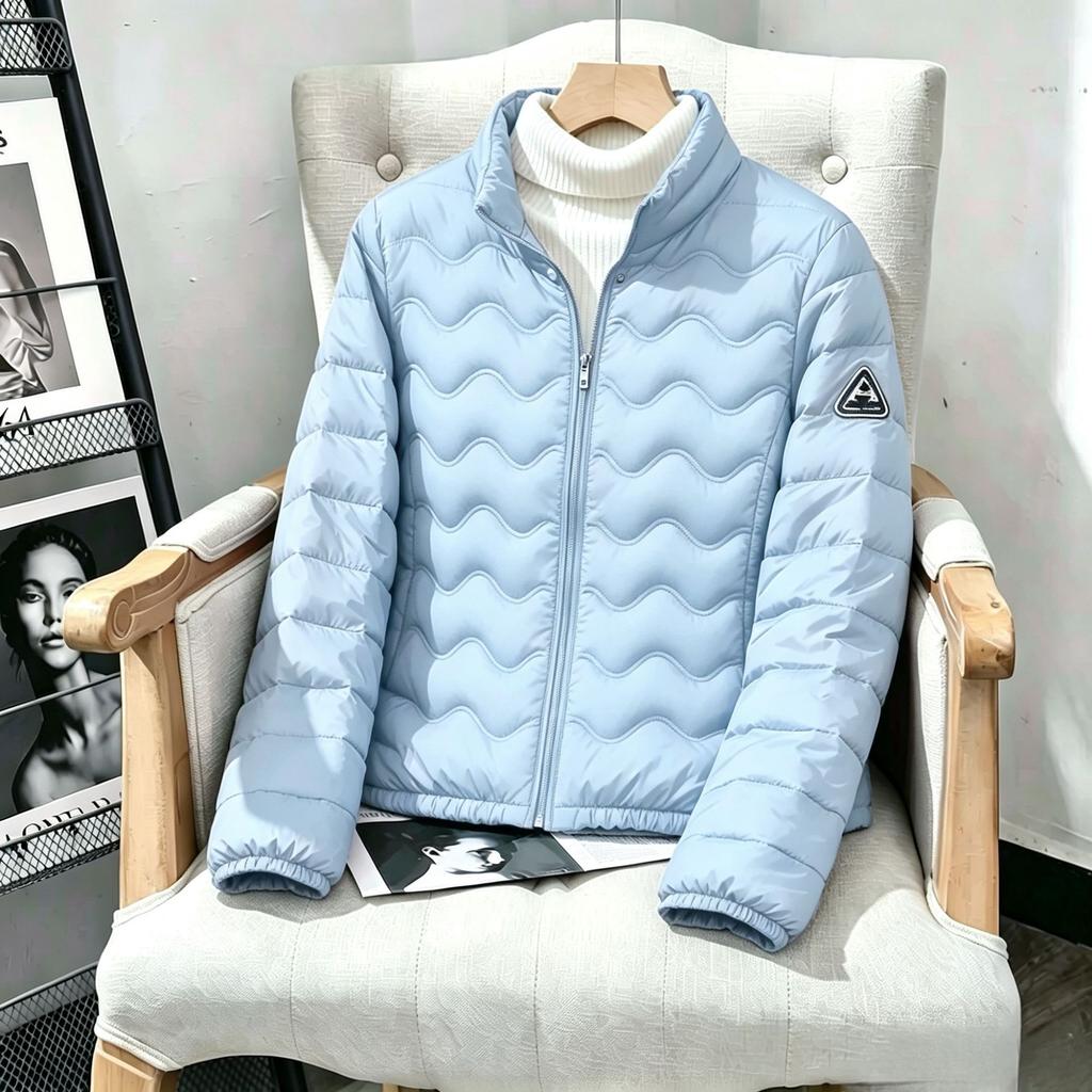 New autumn and winter models, light and thin cotton-padded clothes, women's short stand-up collar cotton-padded jackets, warm jackets, fashionable and