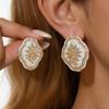 Exquisite Silver Needle Diamond Flower Stud Earrings: Retro Ethnic Style for Women