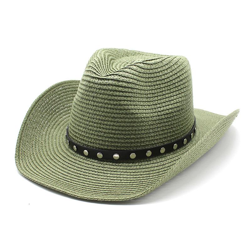 Cowboy Hat Men'S Summer Sun Hat Sun Hat Uv Protection Straw Hat Summer Beach Hat