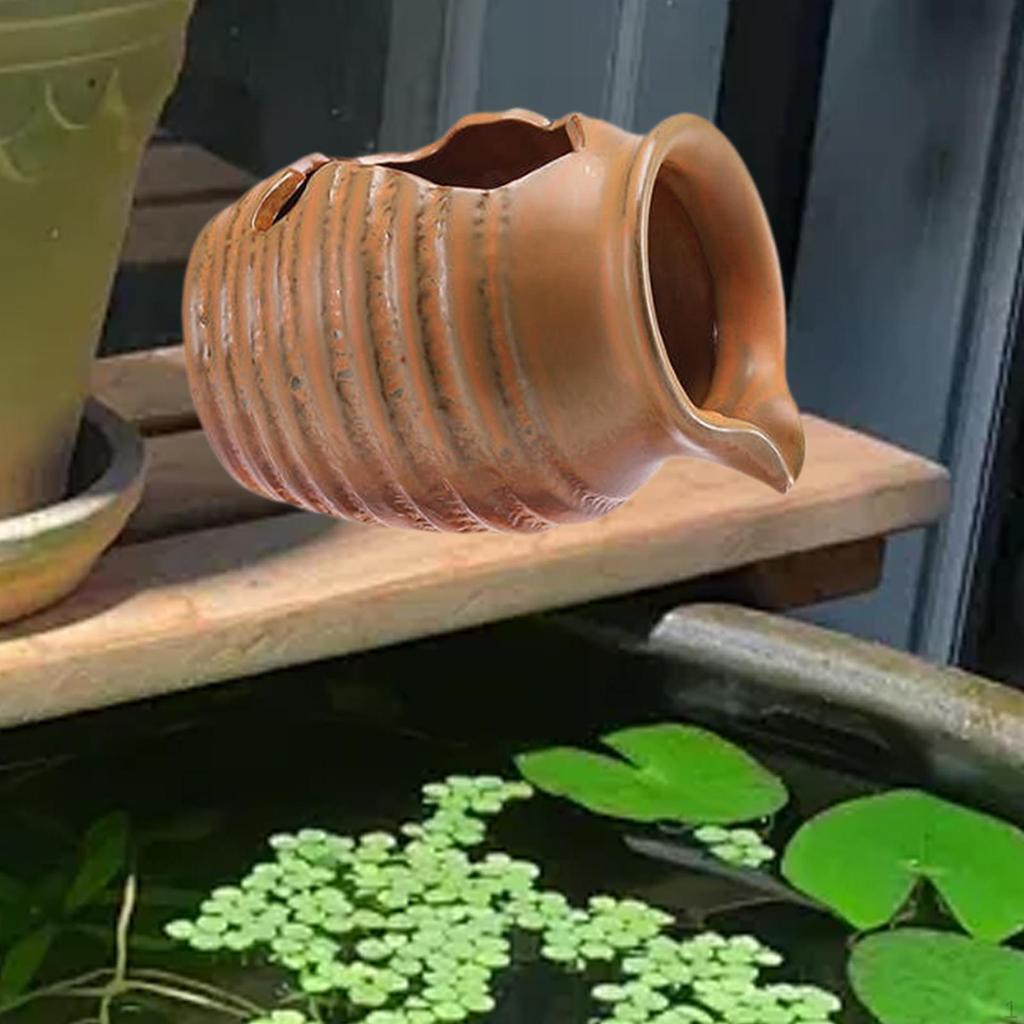 Ceramic Fountain Jar Circulating Waterfall Decorative Water Clay Pot Landscape for