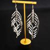 Long Leaf-Shaped Fringed Earrings, Personalized Geometric Metal Earrings, Exaggerated Spiral Hollow Earrings For Women