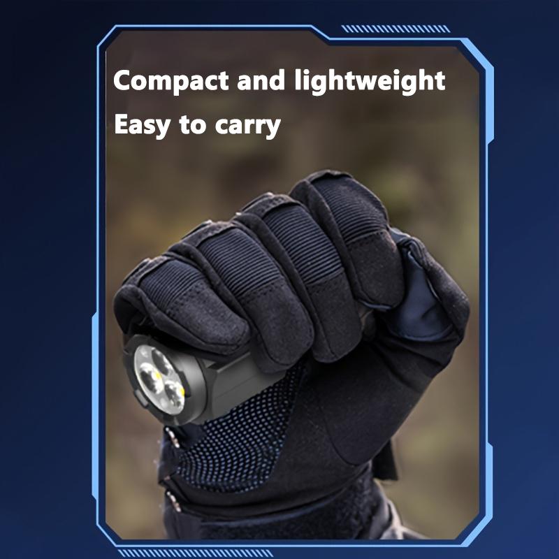 Portable outdoor flashlight, Four lighting modes, Pen clip design, Magnetic bottom, USB port charging