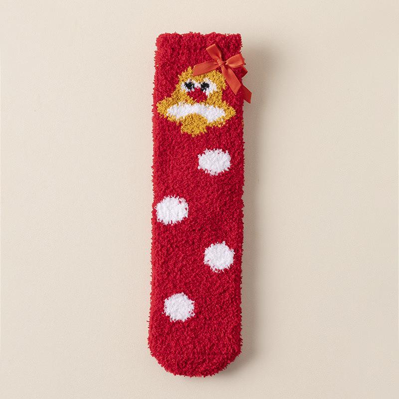 Cute Christmas Socks Women's Winter Warm Stacking Socks Home Indoor Sleeping Socks Plush Floor Socks