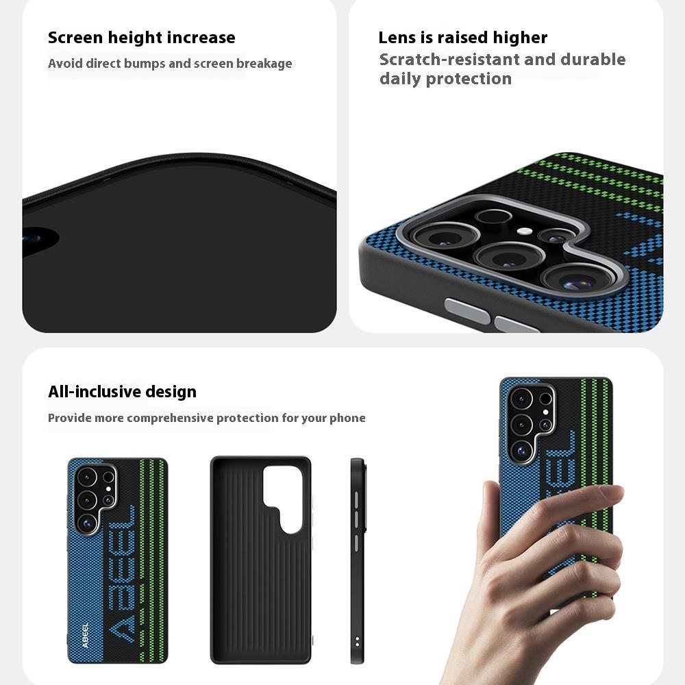 ABEEL Θήκη Για Samsung Galaxy S25 FE Συμβατή με MagSafe Εκτυπωμένη PC TPU Κράμα Αλουμινίου Δερμάτινη Θήκη Τηλεφώνου