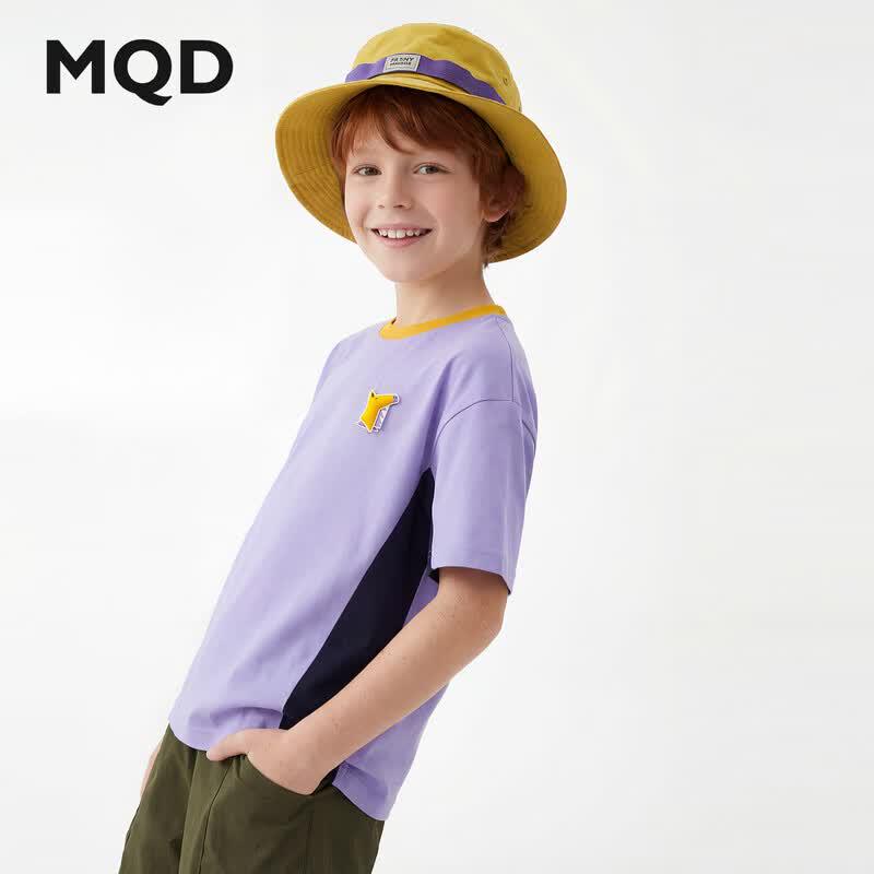 MQD Boys  Moisture-Wicking Cool-Touch Color-Block T-Shirt 120cm