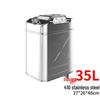 Stainless Steel Fuel Can - 304 Gasoline & Diesel, 10L/20L/30L, Thickened Portable Car Spare Tank
