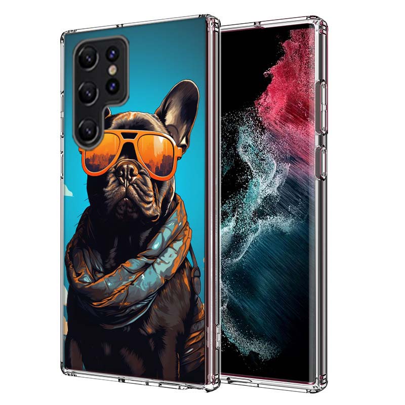 Französische Bulldogge Hund Mops Hülle Für Samsung Galaxy S21 S20 S23 FE S22+ S24 Ultra S25 Edge Handyhülle S10 Plus Klare Capa Coque Patt