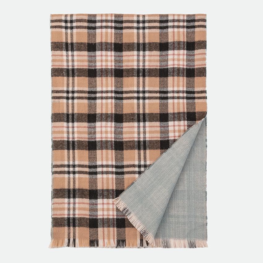 High-End Women's Double-Sided Herringbone Plaid Cashmere-Feel Scarf & Shawl
