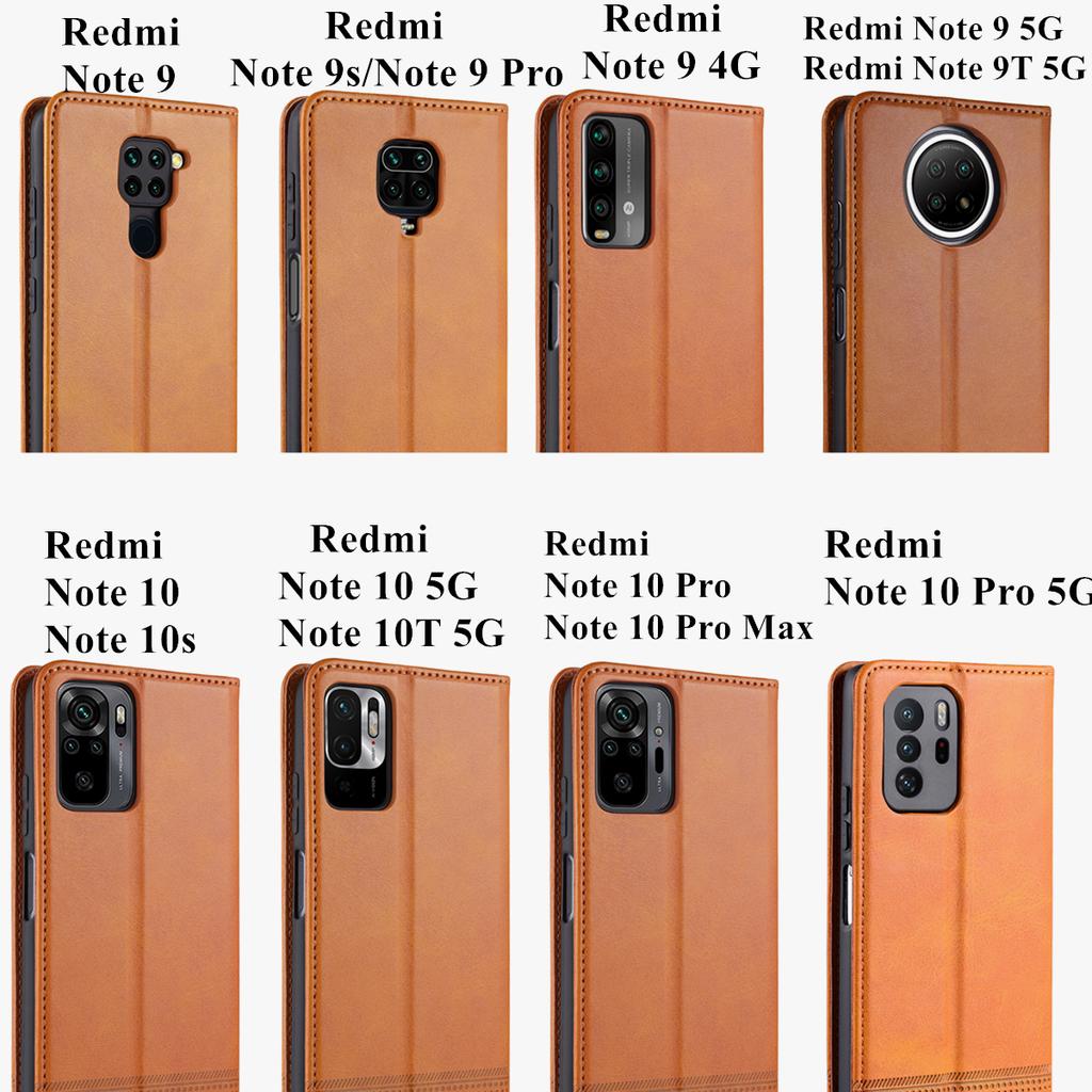 Luxusní kožené pouzdro s magnetickou adsorpcí pro Xiaomi Redmi Note 10s 10 9 11 Pro+ Max 9T 4G 10T 11T 5G flip cover ochranné pouzdro