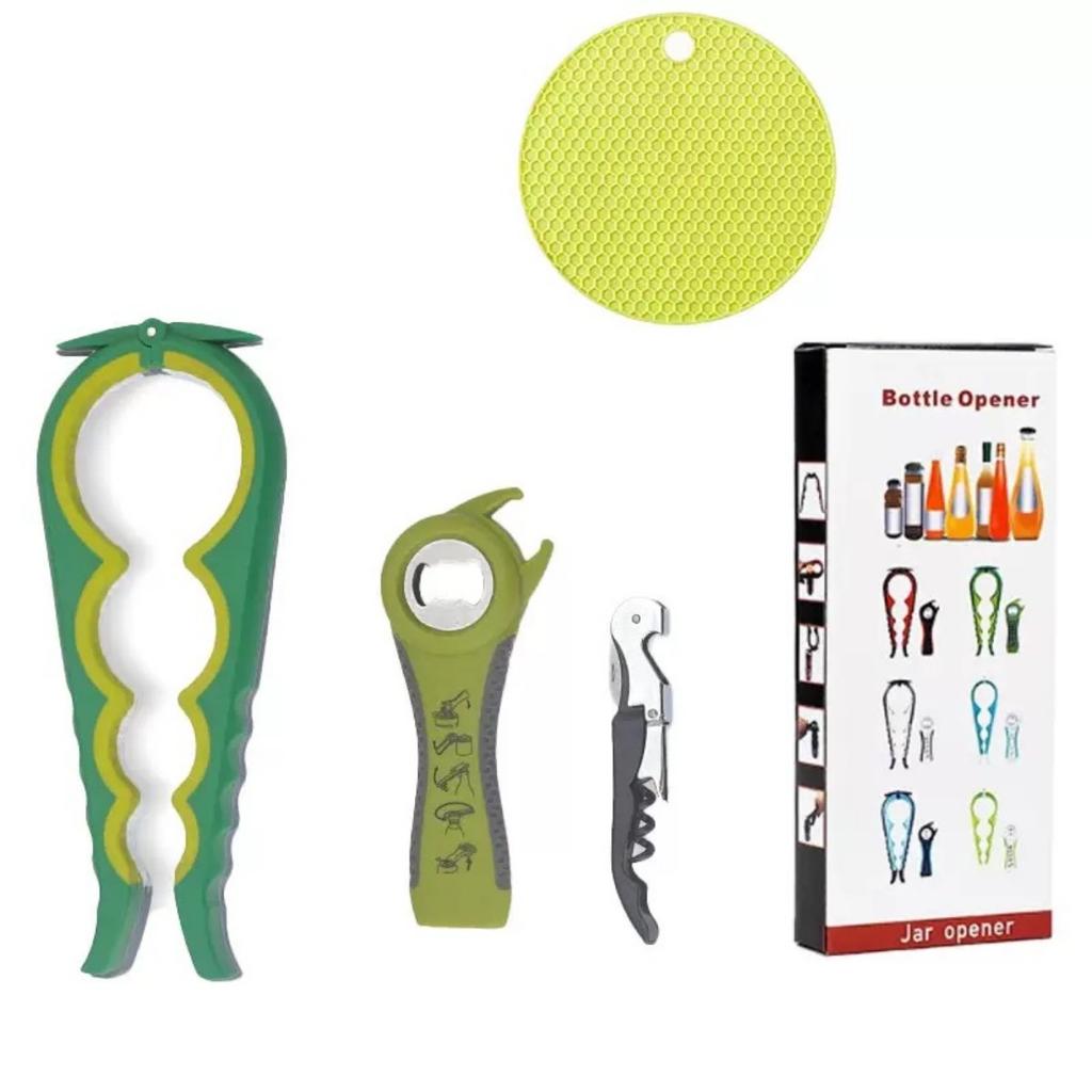 HOMZY Can Opener Multi Functional Four In One Beverage Bottle Opener Cap Twister Four Position Can Opener Anti Slip Cap Twister