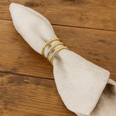 10Pcs Stainless Steel Round Napkin Ring Minimalist Style Gold Napkin Holder Decorative Glossy Serviette Buckles Weddings