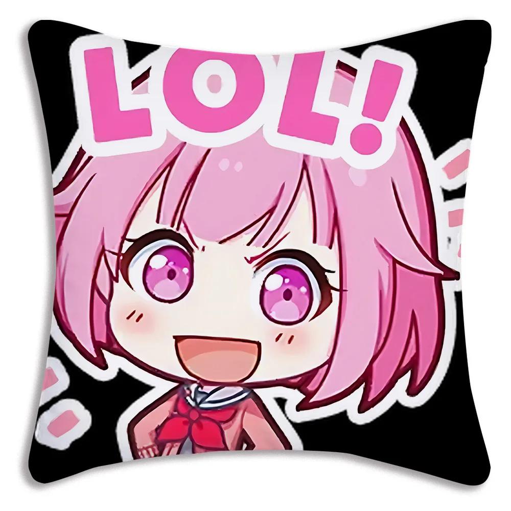 Game Manga Anime Otori Emu Chibi Pillow Covers Cartoon Sofa Decorative Home Double-sided Printing Short Plush Cute Cushion Cover