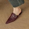 Fashion Women's Mueller Slippers Pointed Toe Slingback Stiletto Heels Sandals 2025 Summer New Low-heel Shoes for Woman Slides Women