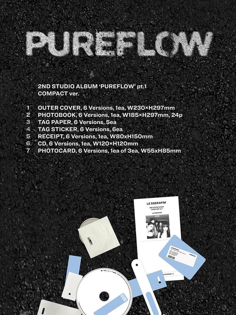 LE SSERAFIM 2nd Studio Album - PUREFLOW Pt.1 (COMPACT Ver.)