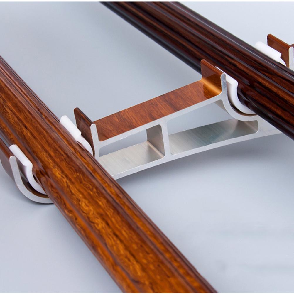 2pcs Curtain Rod Bracket Metal Double Bracket For 28/30Mm Curtain Rails Wall Mount Support Adjustable Up Down Aluminum Alloy