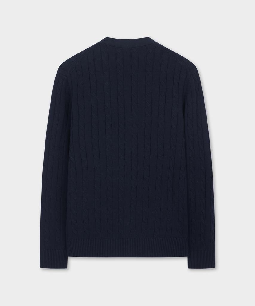 Brooks Brothers Cotton Cable Cardigan (Dark Navy) (Bbwcmbg101)
