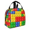 Custom Brick Builder Blocks Master Builder Insulated Lunch Tote Bag for Women Resuable Cooler Thermal Food Lunch Box Children