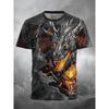 Summer Street Style Fashion Men's T-shirt Urban Everyday Casual Short-sleeved Top 3D Dragon Print Men's Outdoor T-shirt
