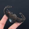 Unique Aquamarine Gemstone Pure Copper Wire Wrapped Handmade Cuff/ Bangle Jewelry