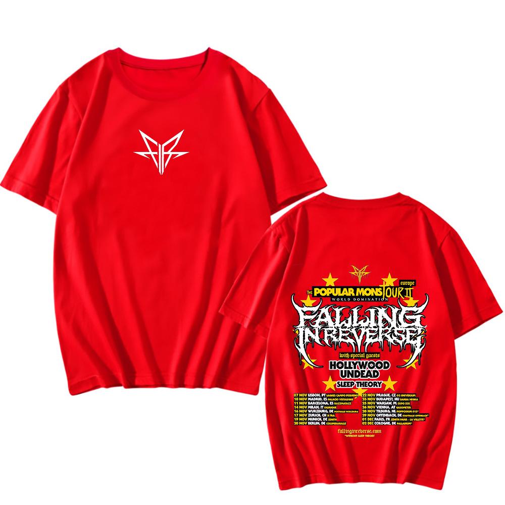Falling in Reverse The Popular Mons Tour T-Shirts for Women/Men New Design Tee-shirt Funko Pop Round Neck Cotton Clothes Trends