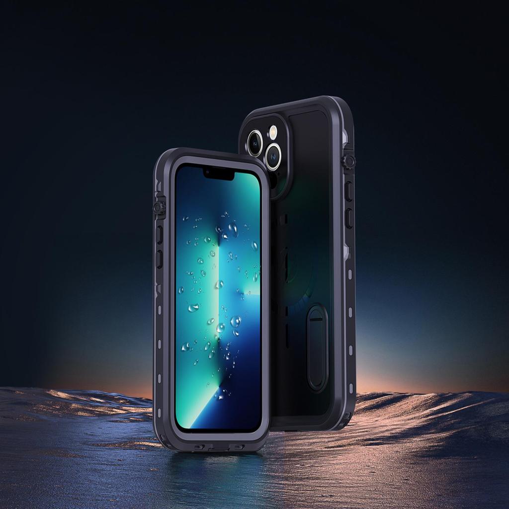 Red Pepper Magnetic Waterproof Case for iPhone 13 Pro Max - Outdoor Diving Sports Protective Cover